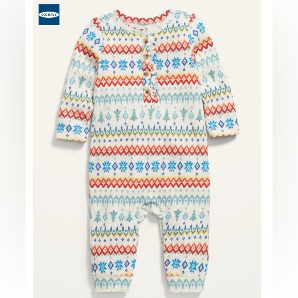 5/$20 | Old Navy Unisex Henley Thermal One-
Piece for Baby (0-3M)